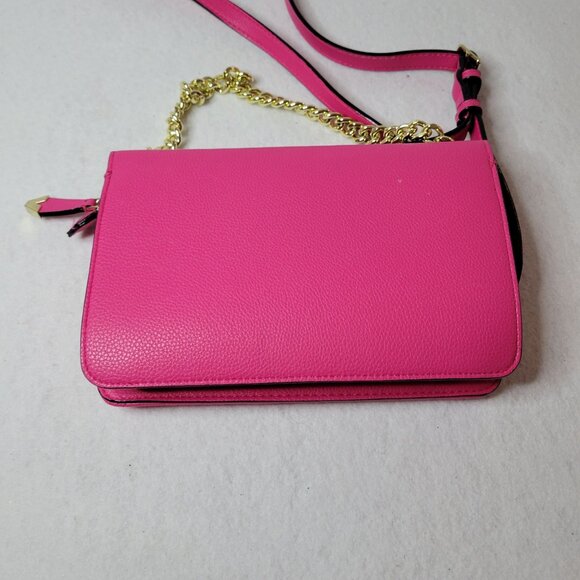 Victorias Secret Quilted Crossbody Pink Leather Chain Strap - Picture 7 of 16